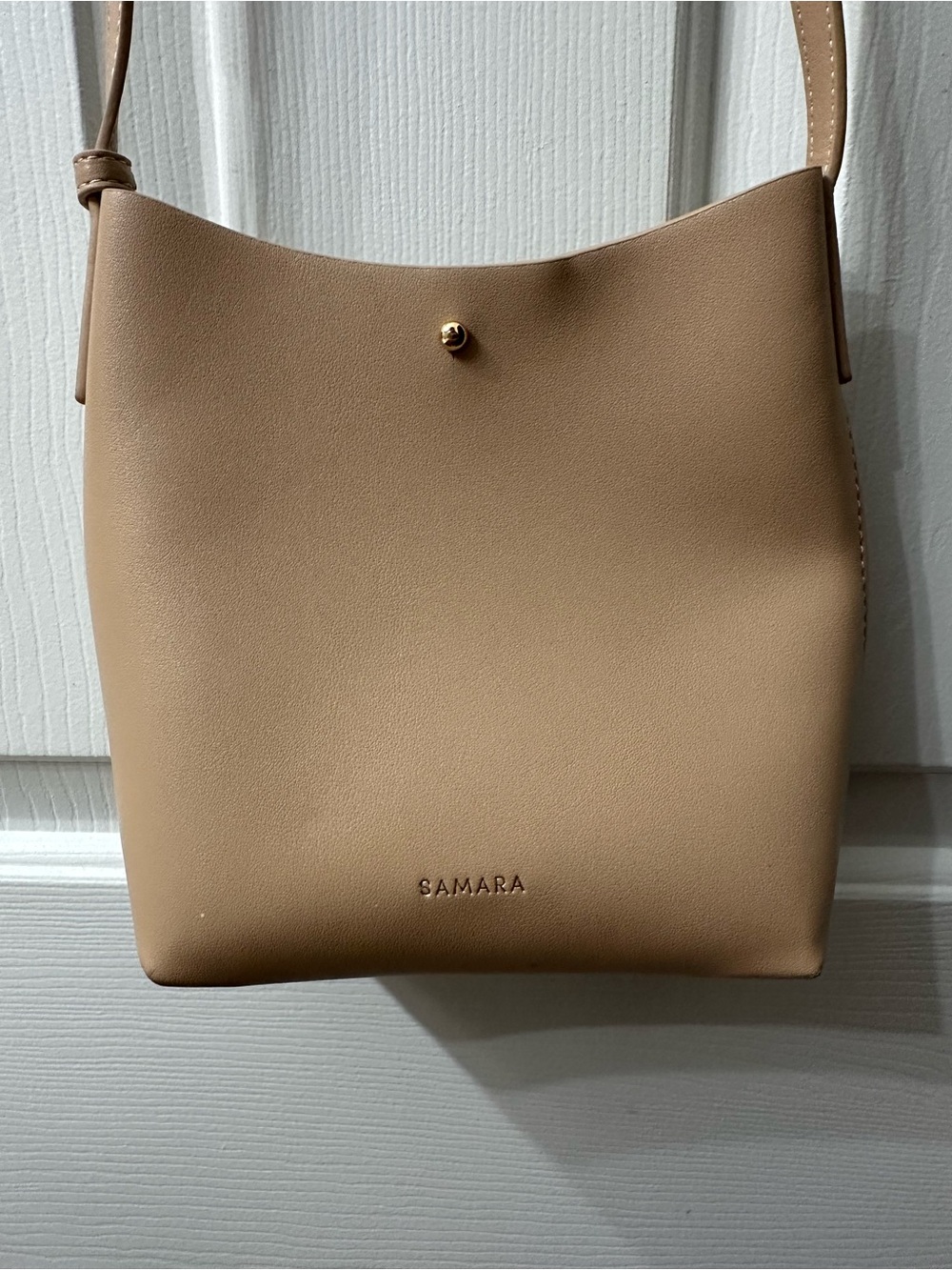 Samara Bag Crossbody Vegan Leather Anthropologie Tan Cream Beige Adjustable